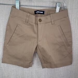 Lands End NWOT Girl's Khaki Chino Shorts Size 7